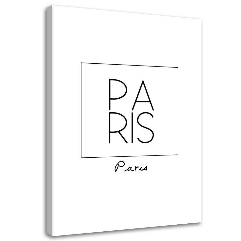 Impression sur toile, inscription de Paris 40x60 Feeby