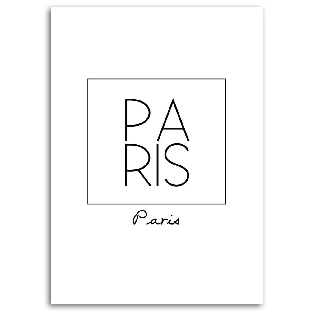 Impression sur toile, inscription de Paris 40x60 Feeby