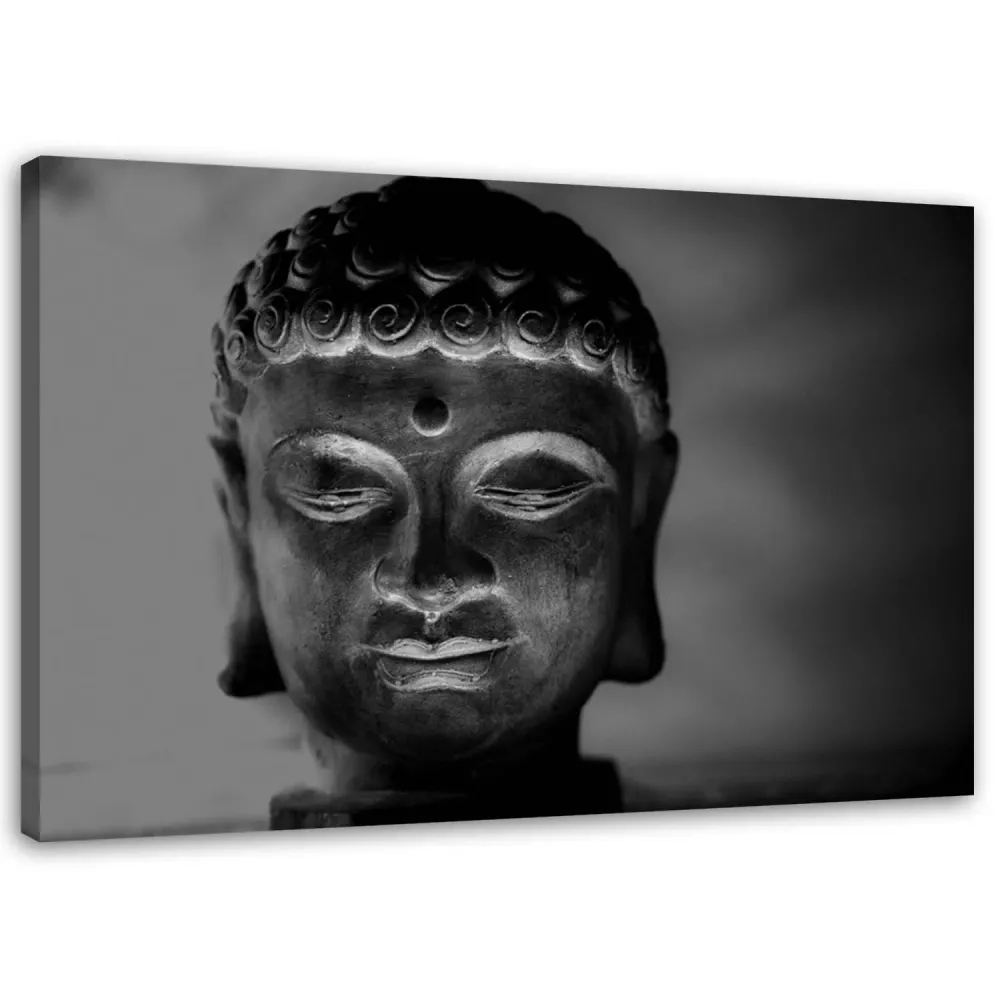 Impression sur toile, Tête de Bouddha illuminée 60x40 Feeby