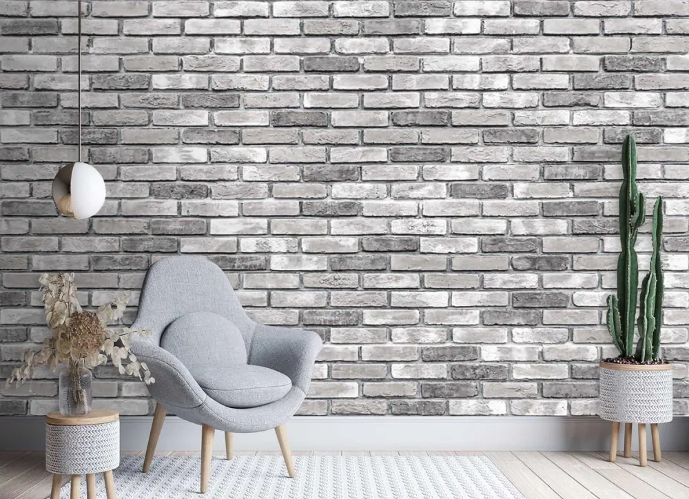 Papier peint, mur de briques grises 100x70 Feeby
