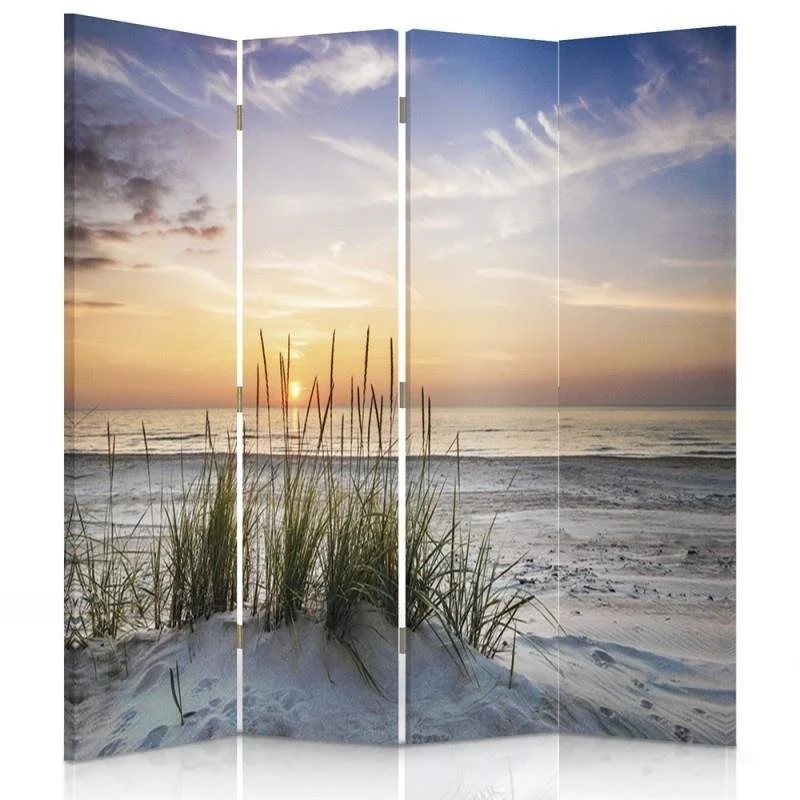 Paravent double face, motif herbe de plage Feeby
