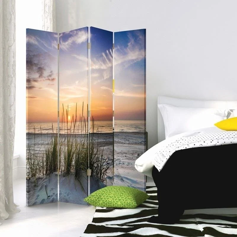 Paravent double face, motif herbe de plage Feeby