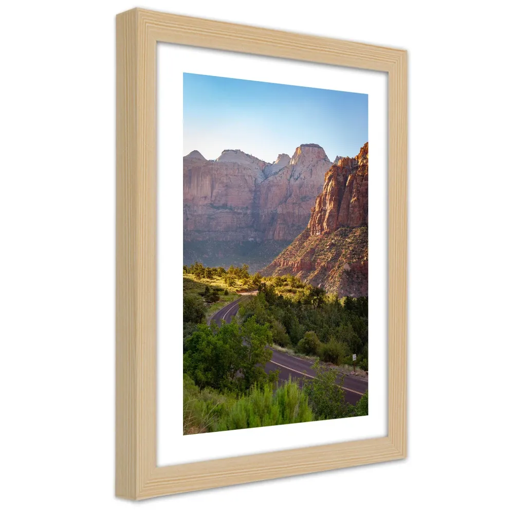 Photo dans un cadre naturel, route de montagne 20x30 Feeby