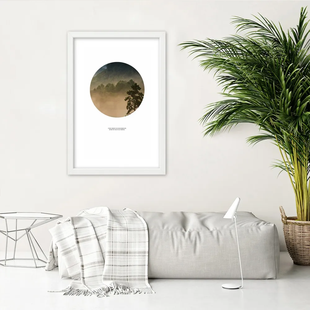 Tableau sous cadre blanc, êt en cercle 20x30 Feeby