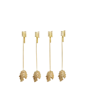 Oak Leaf Christmas Tree Candle Holders - Set 4 - Brass Ferm Living - COM