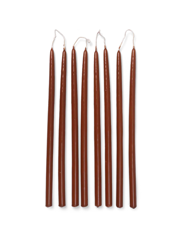 Spike Slim Candles - Set 8 - Rust Ferm Living - COM