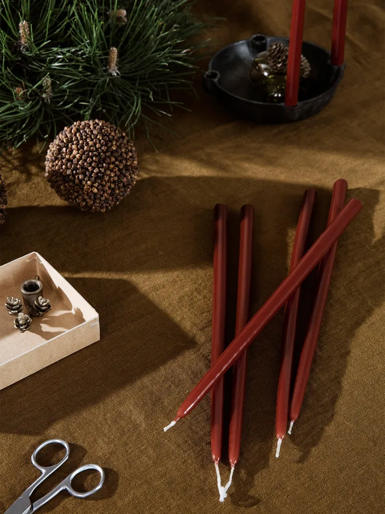 Spike Slim Candles - Set 8 - Rust Ferm Living - COM