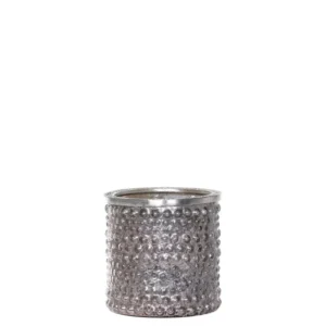 Fern Cottage Bubble Candle Holder, Rustic Silver
