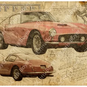 ART PRINT "DA VINCI" - FERRARI 250GT SWB - Ref : DV034