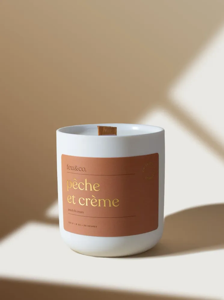 FEU & CO. Bougie Pêche et Crème FEU&CO