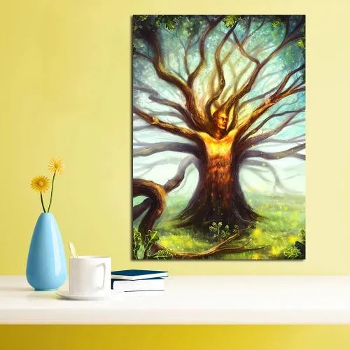 Toile abstraite, arbre de la vie M fine art france