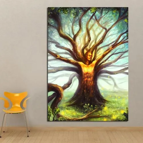 Toile abstraite, arbre de la vie M fine art france