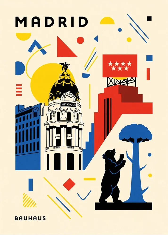 Affiche Madrid Bauhaus Fine Artic
