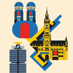 Affiche Munich Bauhaus Fine Artic