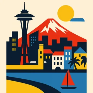 Affiche Seattle Bauhaus Fine Artic