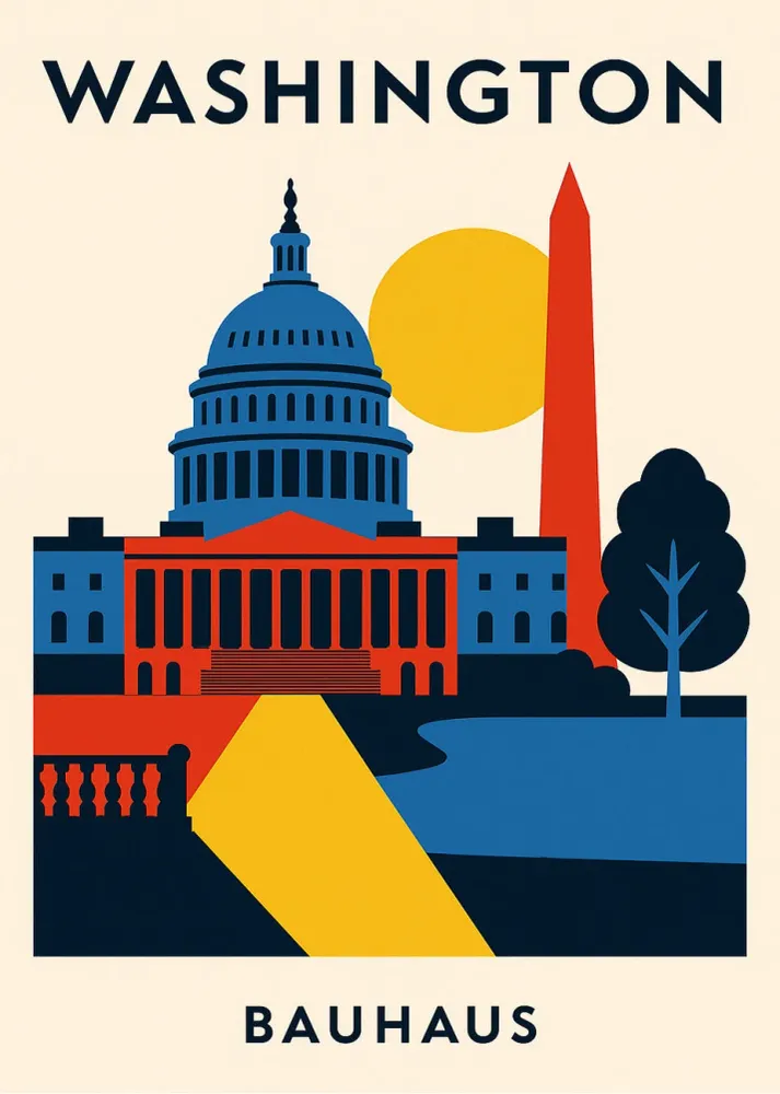 Affiche Washington Bauhaus Fine Artic