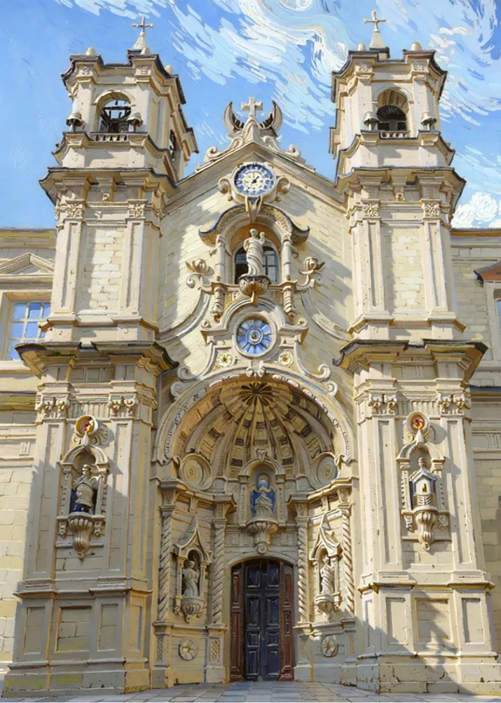 Basilique Sainte-Marie de Donostia style Van Gogh Fine Artic