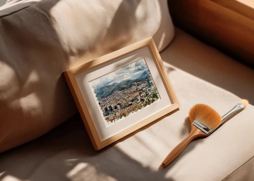 Bilbao depuis le belvédère d’Artxanda style aquarelle Fine Artic