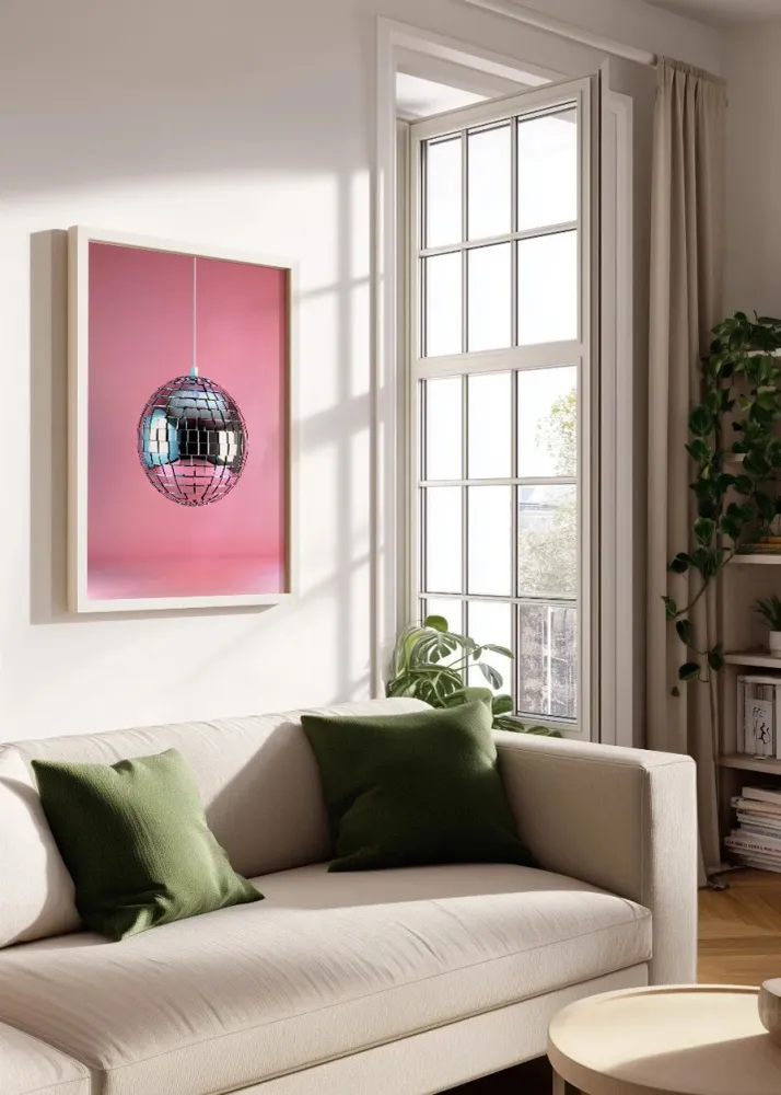 Boule à facettes rose Fine Artic