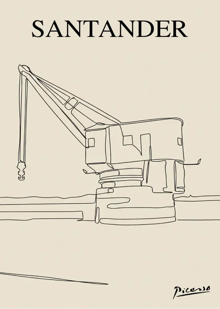La grue de pierre de Santander dans le style de Picasso Fine Artic