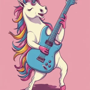 Licorne jouant de la guitare Fine Artic
