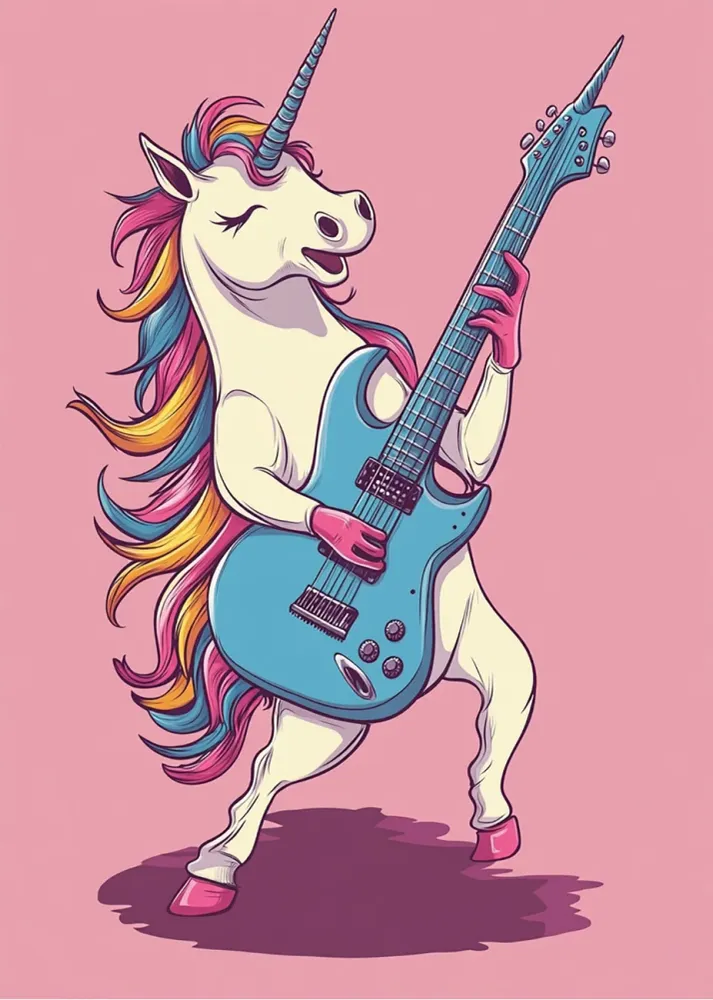 Licorne jouant de la guitare Fine Artic