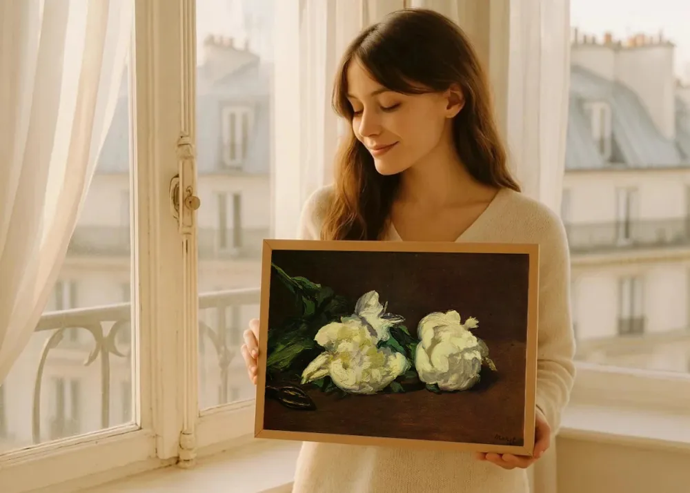 Pivoines blanches avec des ciseaux (Edouard Manet) Fine Artic