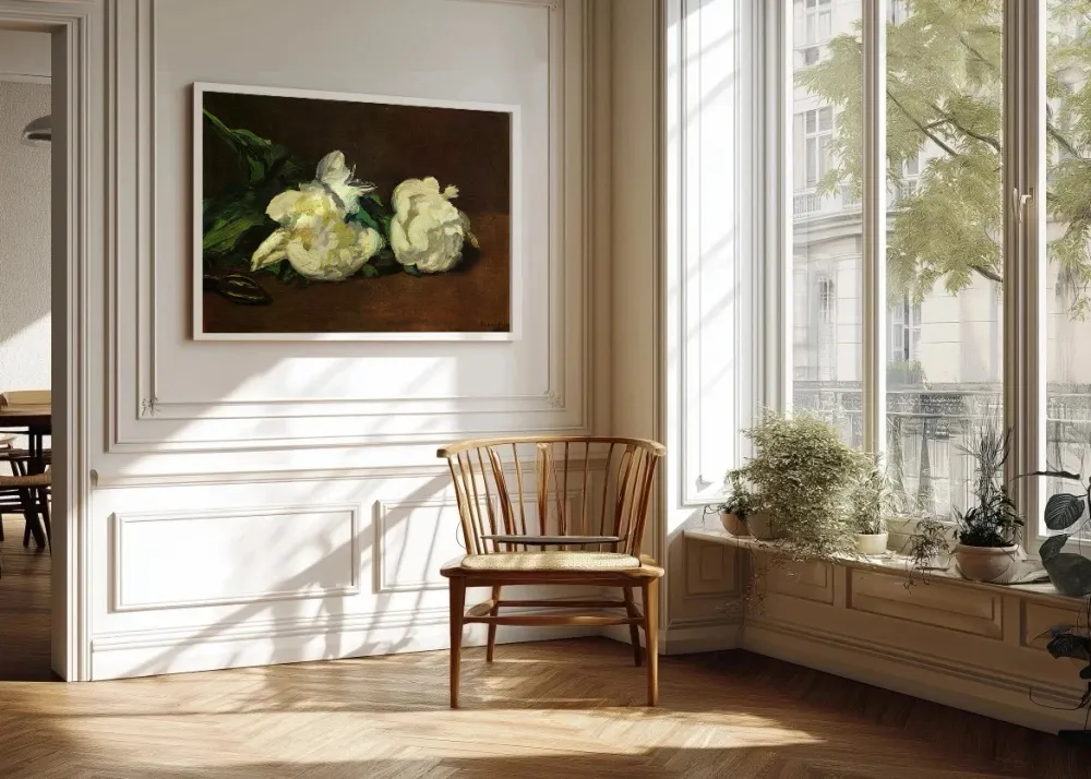 Pivoines blanches avec des ciseaux (Edouard Manet) Fine Artic