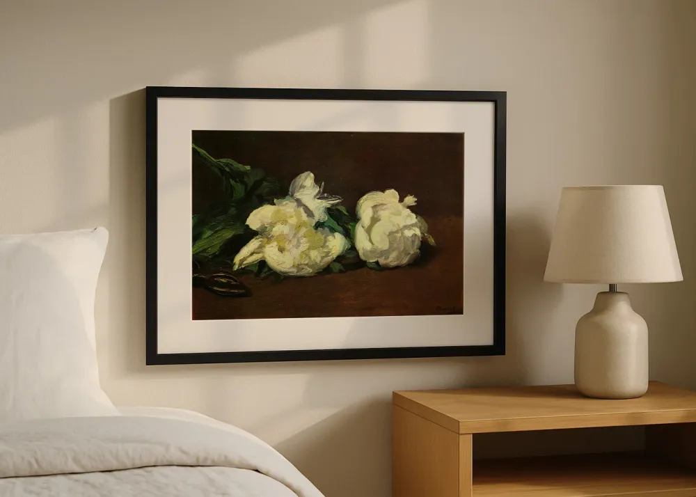 Pivoines blanches avec des ciseaux (Edouard Manet) Fine Artic