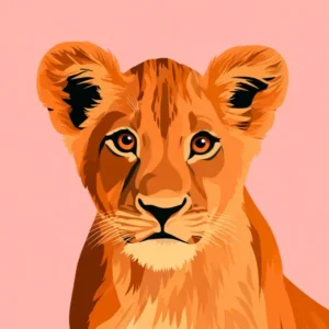 Portrait pastel de lionceau Fine Artic