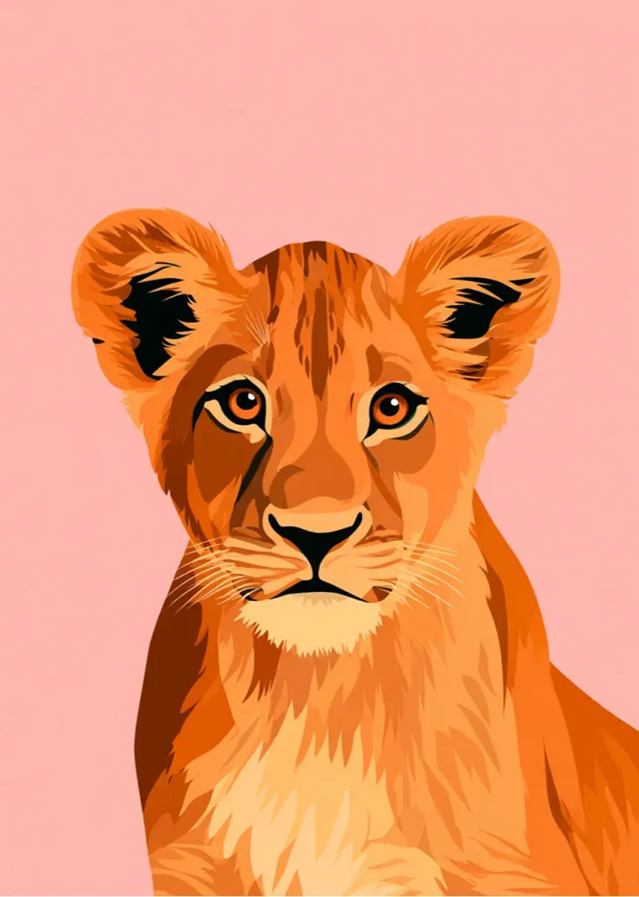 Portrait pastel de lionceau Fine Artic