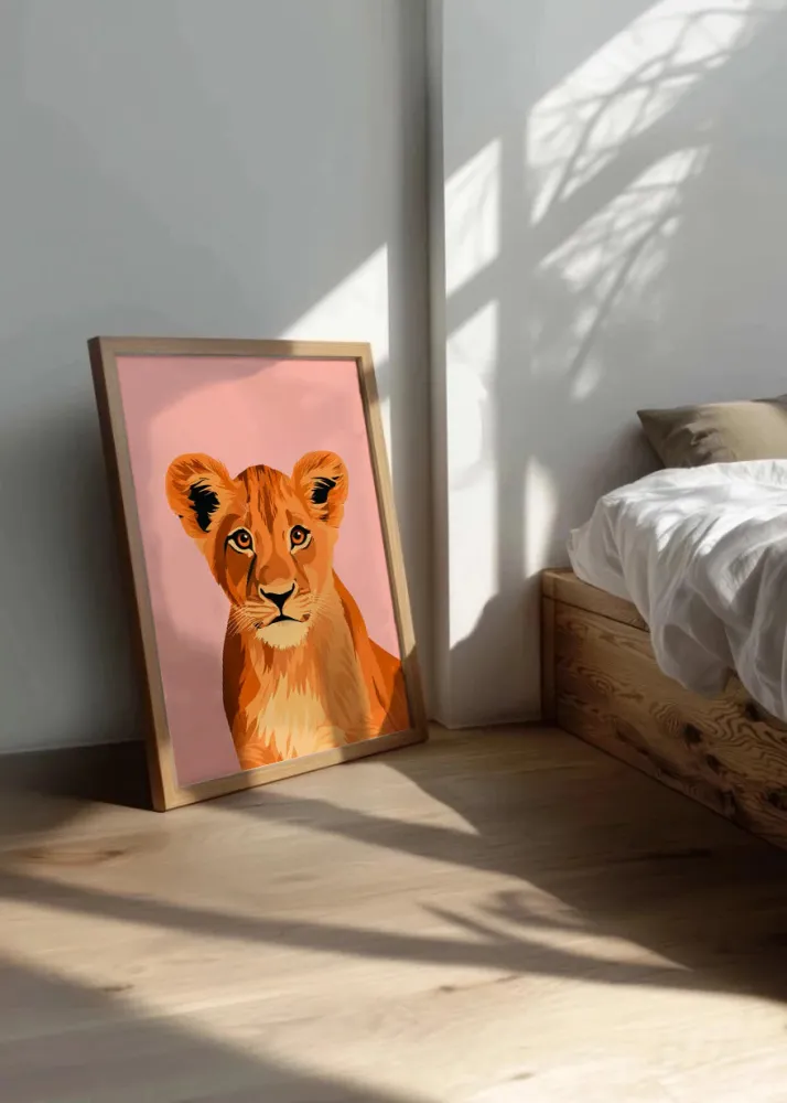 Portrait pastel de lionceau Fine Artic