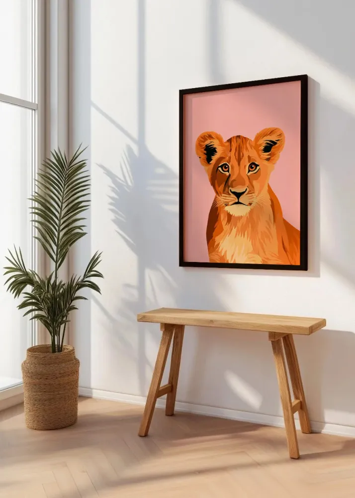 Portrait pastel de lionceau Fine Artic