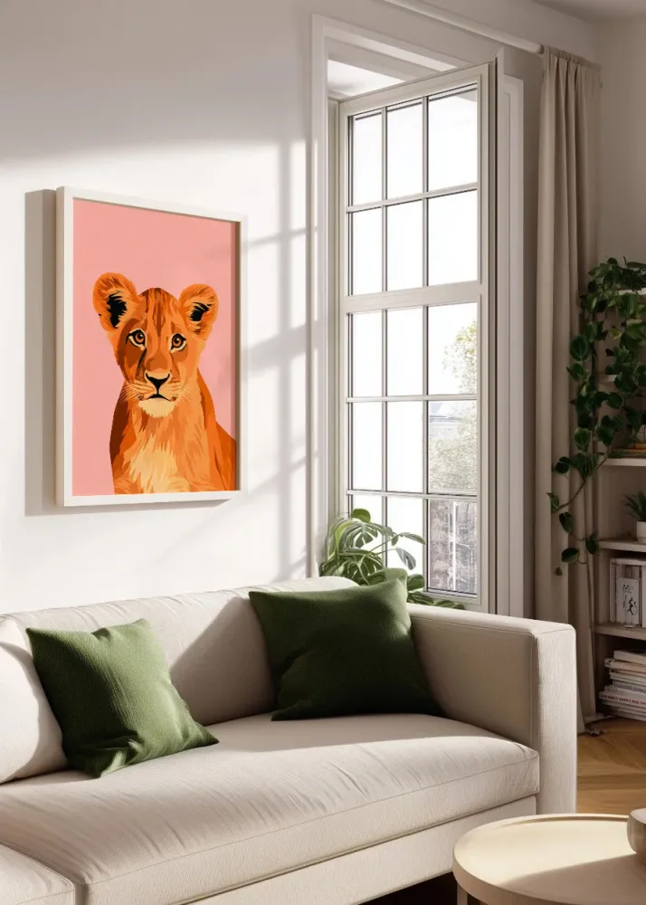 Portrait pastel de lionceau Fine Artic