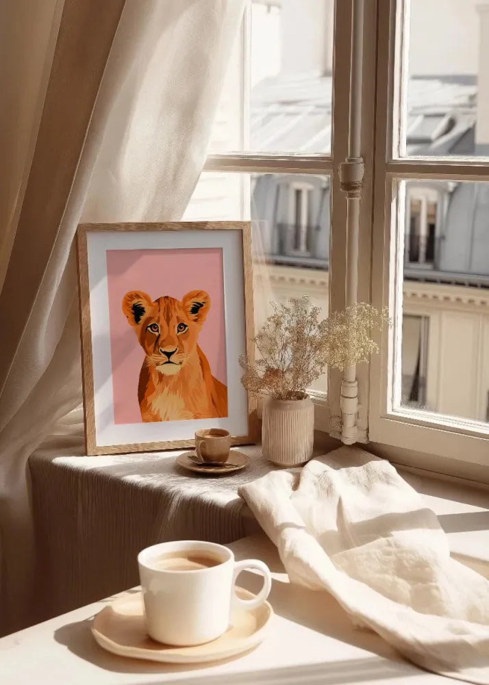 Portrait pastel de lionceau Fine Artic