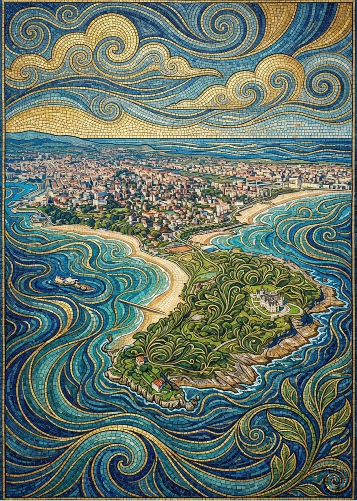 Santander péninsule de la Magdalena - Art nouveau Fine Artic