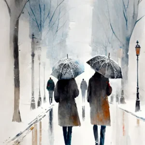Sous deux parapluies Fine Artic