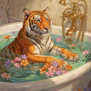 Tigre dans la salle de bain Fine Artic