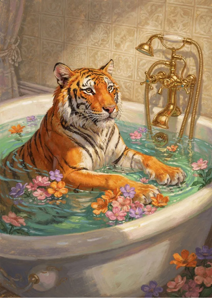 Tigre dans la salle de bain Fine Artic
