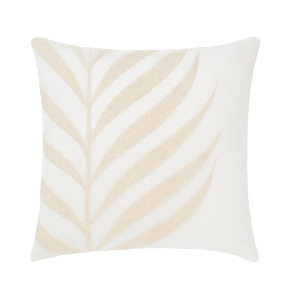 Coussin Feuille Beige – Bouclette Texturée Tunisie | Fiolla Home