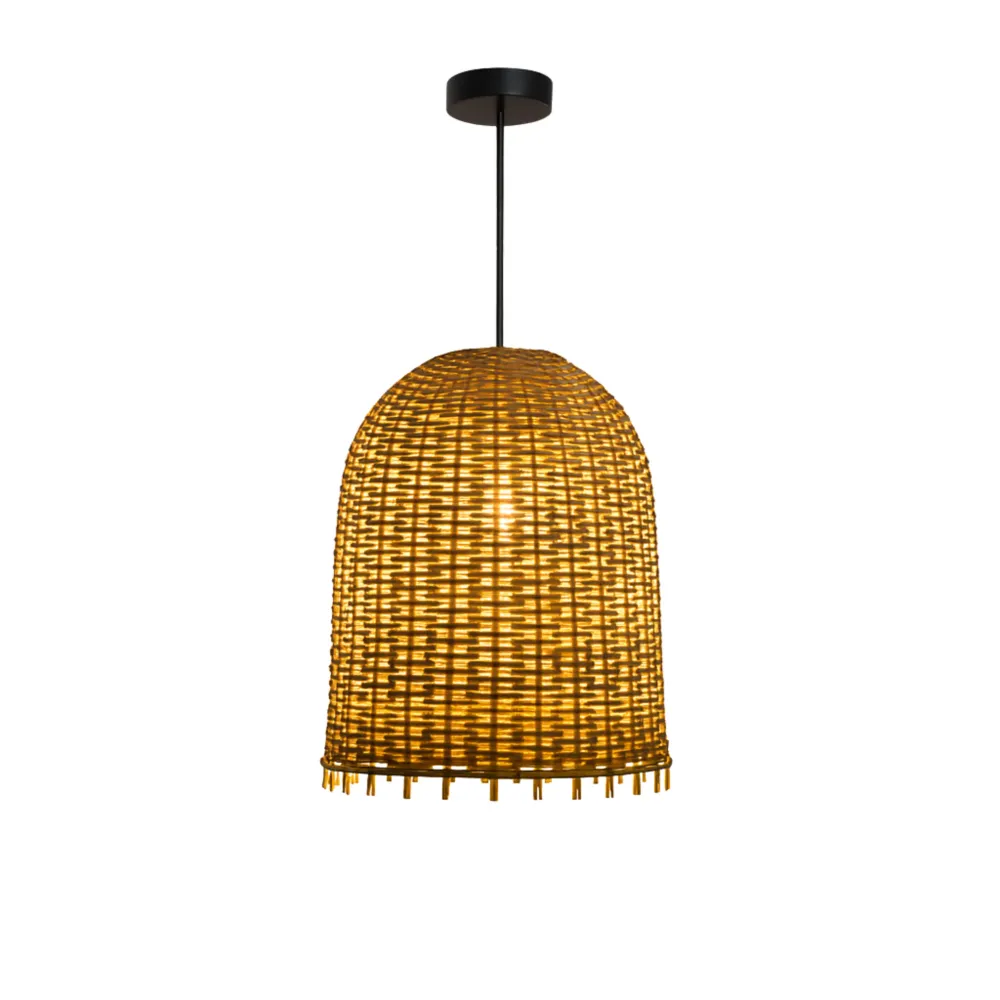 Lustre rotin | Lumière chaude, style naturel | Fiolla Home