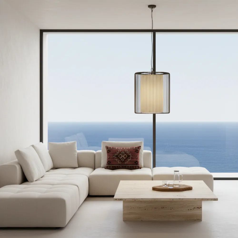 Suspension Cylindrique Côtelée | Design Moderne Minimaliste | Tunisie Fiolla Home
