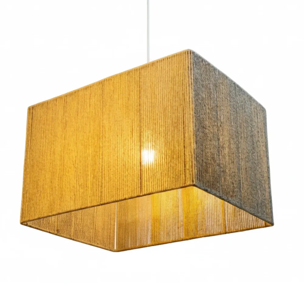 Suspension Rectangulaire "Tressage Nature" | Jute | Tunisie Fiolla Home