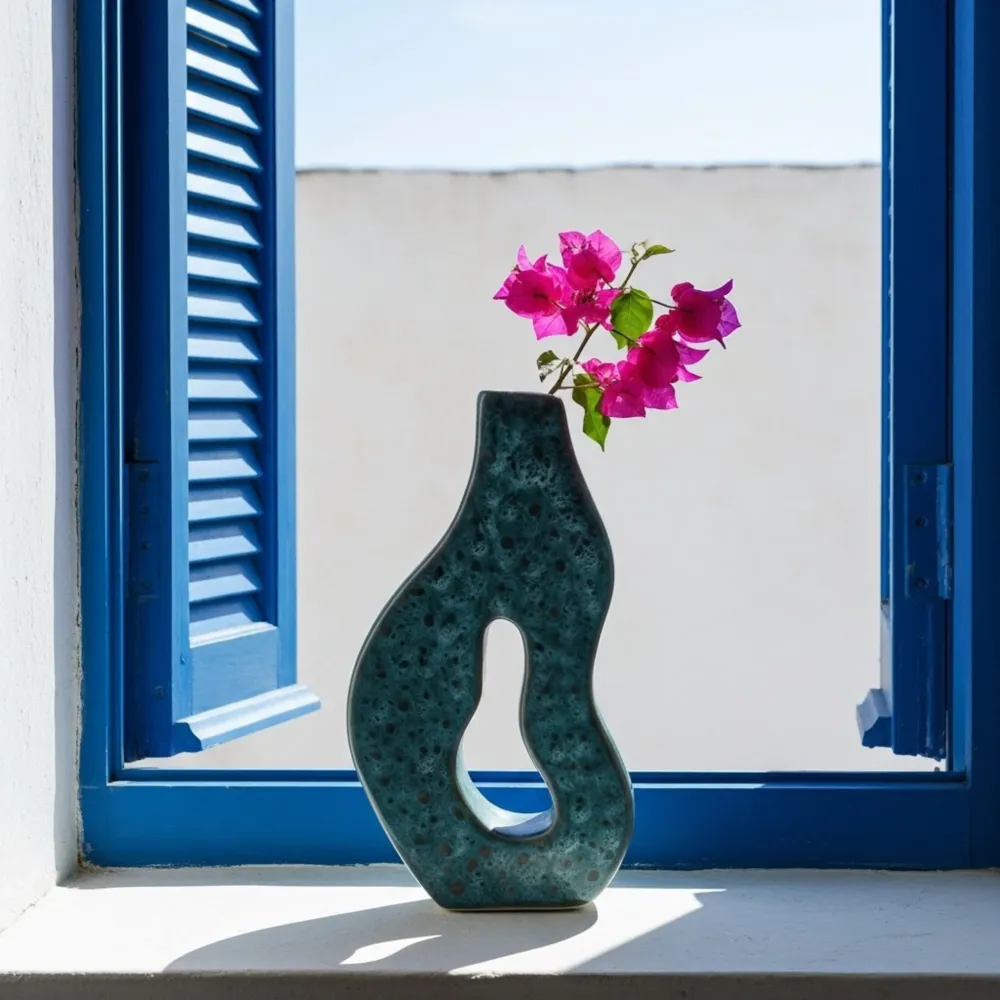 Vase en céramique sculptural – forme organique ajourée Fiolla Home
