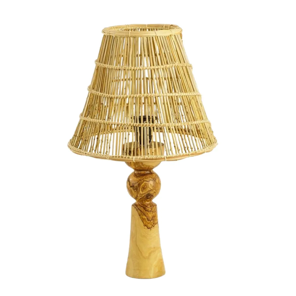 Veilleuse Fibres de Palmier | Pied Bois d’Olivier | Fiolla Home