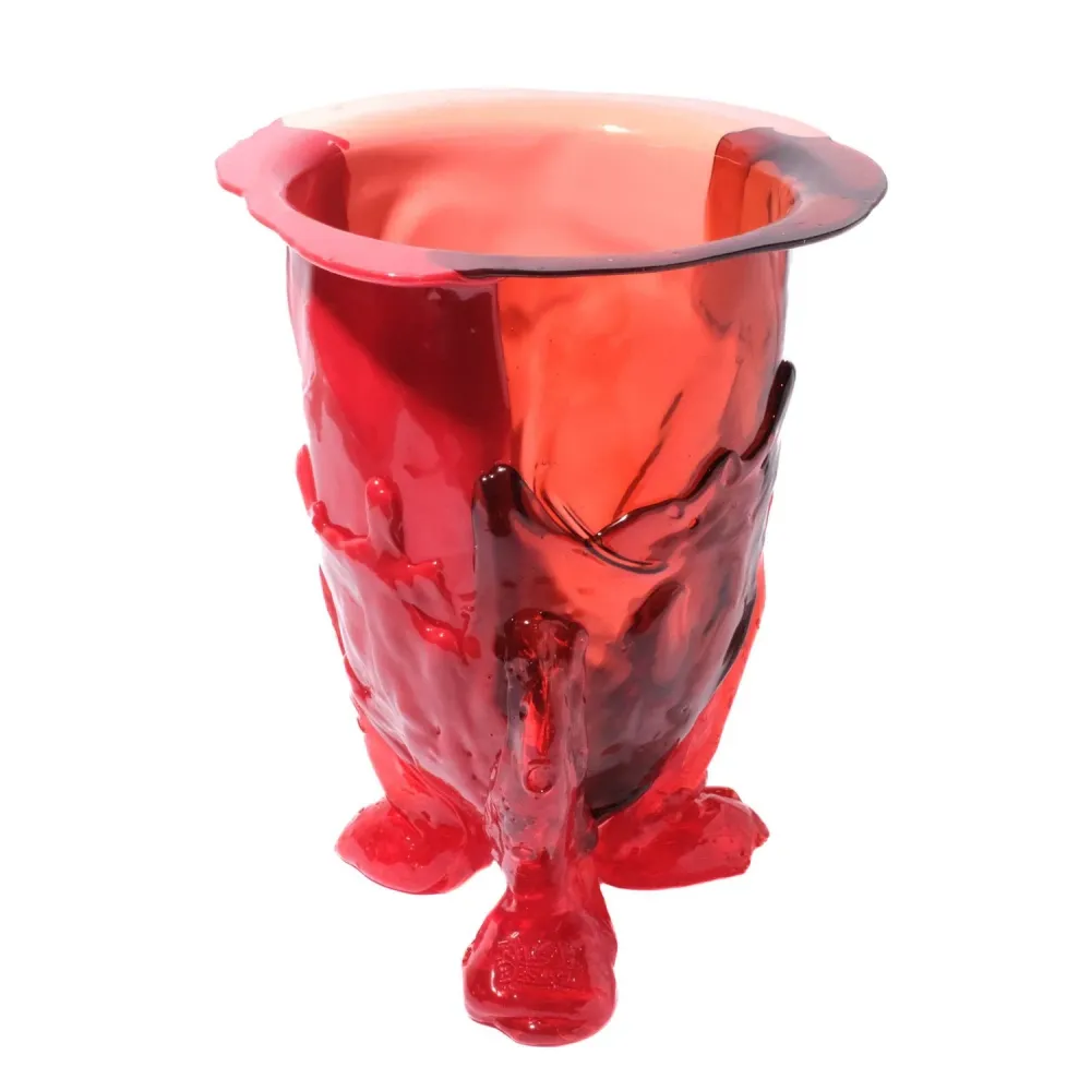 Vase Amazonia Clear Dark Ruby, Matt Salmon, Matt Red, Clear Orange par Gaetano Pesce- Fish Design S