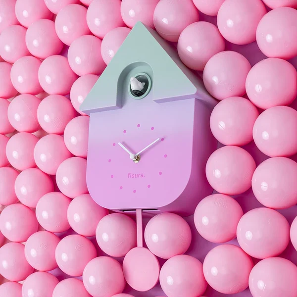 FISURA - Horloge CUCKOO Turquoise/Rose
