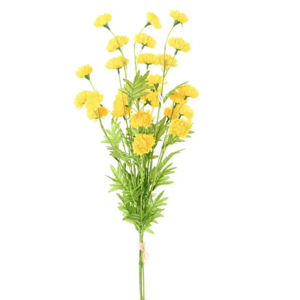 Fleur artificielle coupée Chrysanthème 27 fleurs - décoration intérieure - H.80 cm jaune - D1