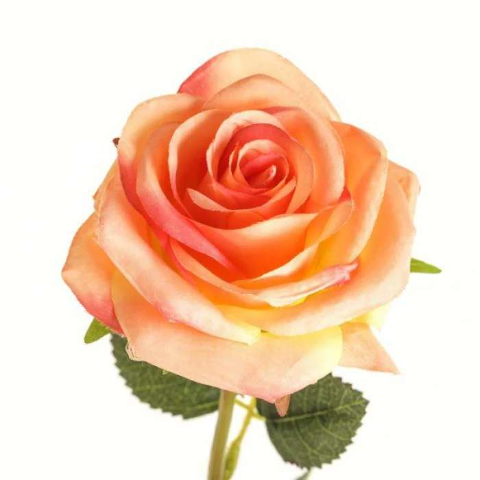 Fleur artificielle rose ouverte - composition florale - H.61cm - saumon R2
