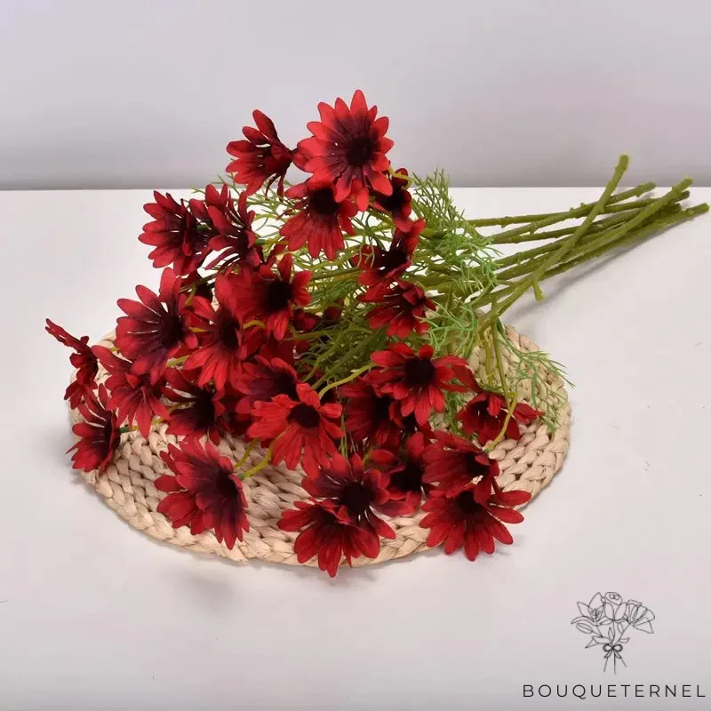 Fleurs Artificielles pour Cimetière Rouges